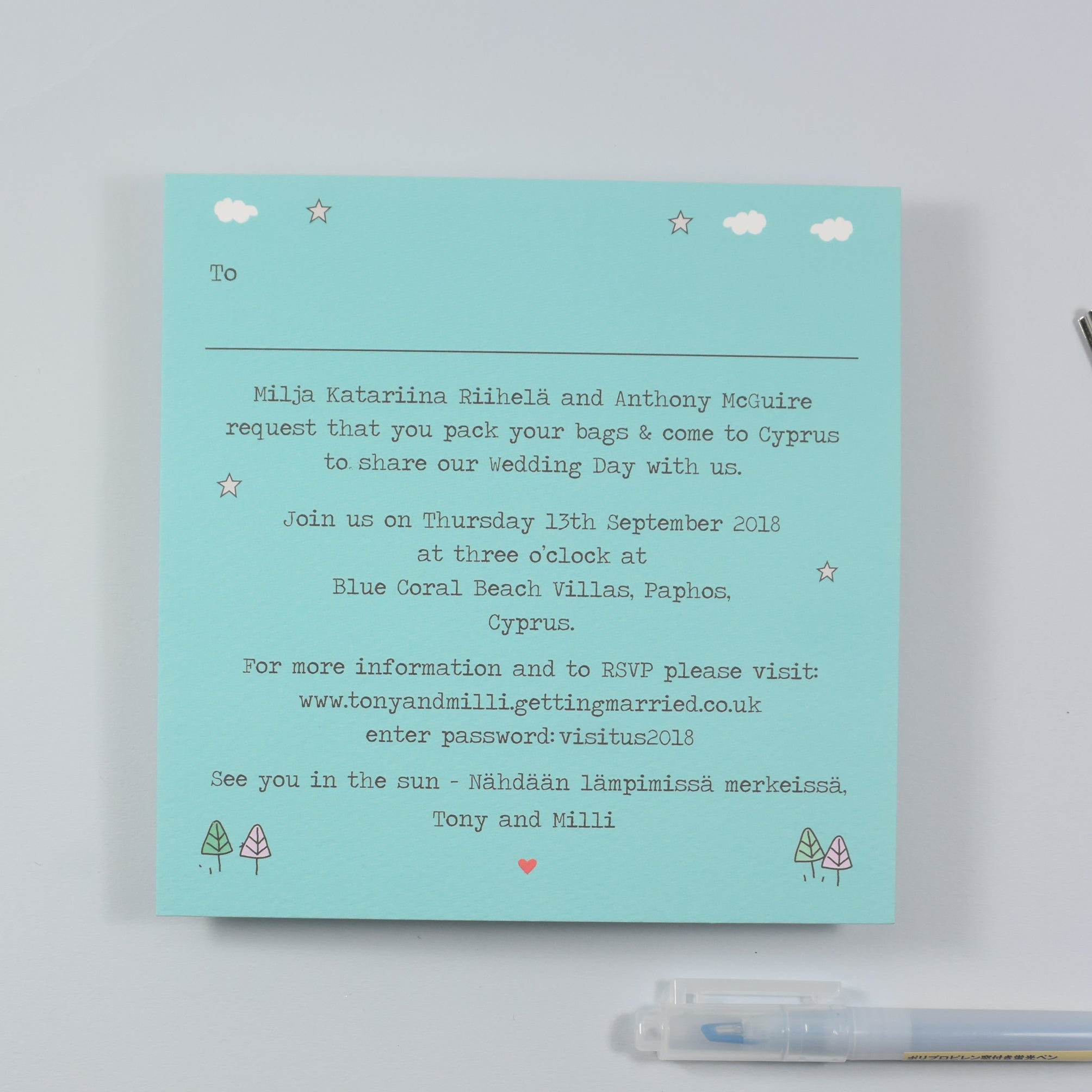 Places Bespoke Map Invitation