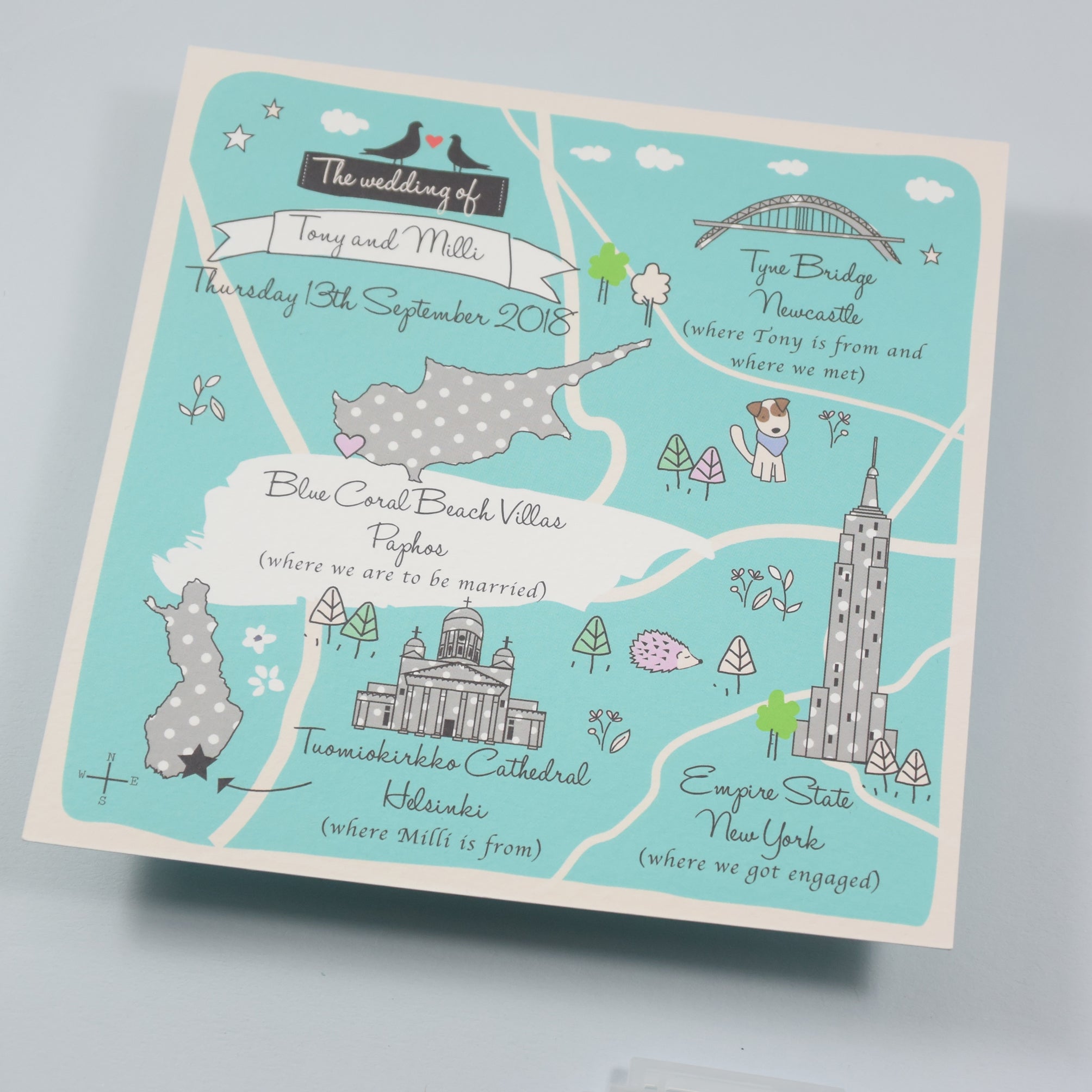 Places Bespoke Map Invitation