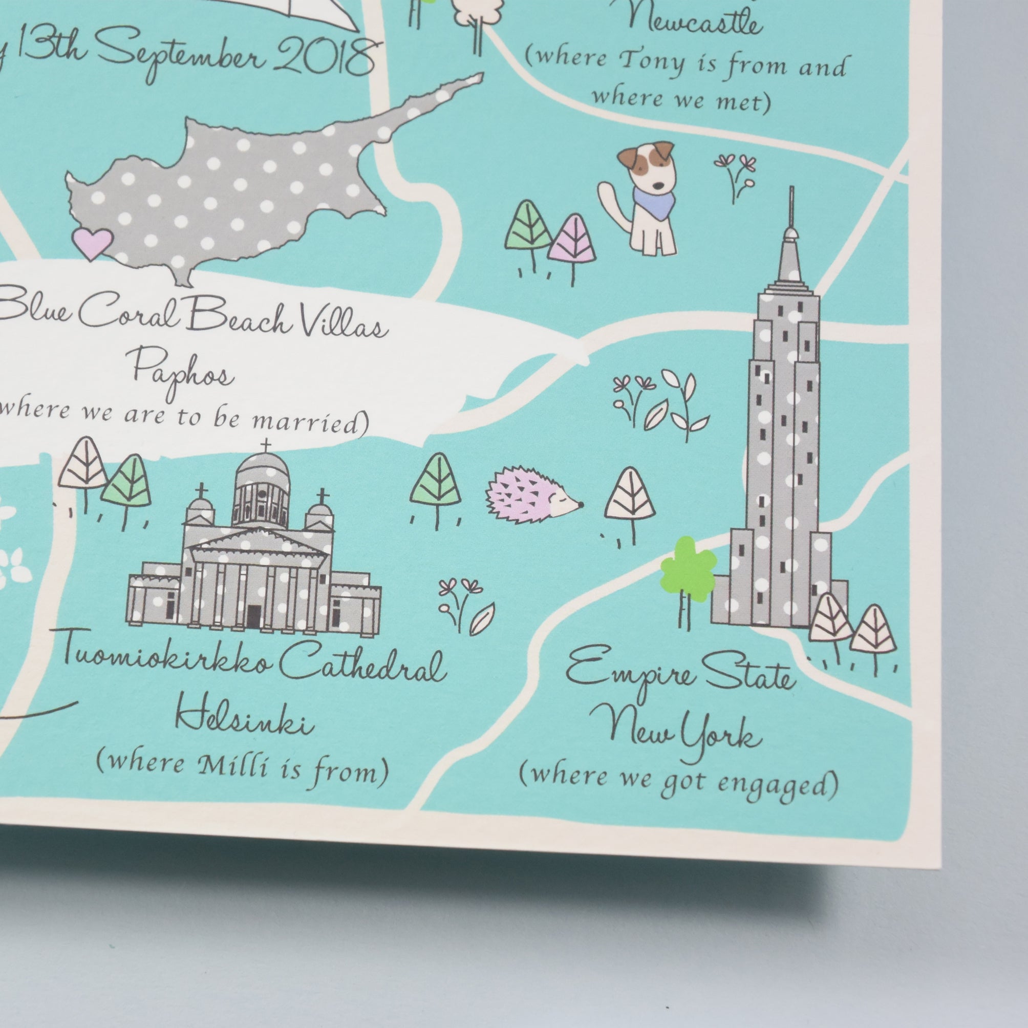 Places Bespoke Map Invitation