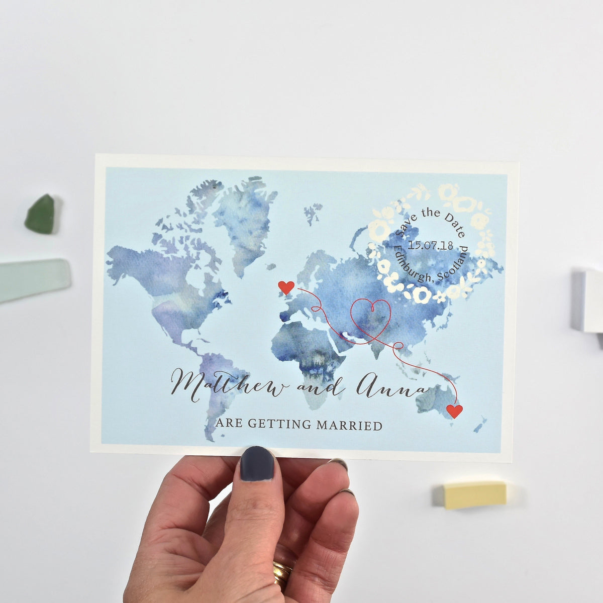 WATERCOLOUR MAP WEDDING INVITATION