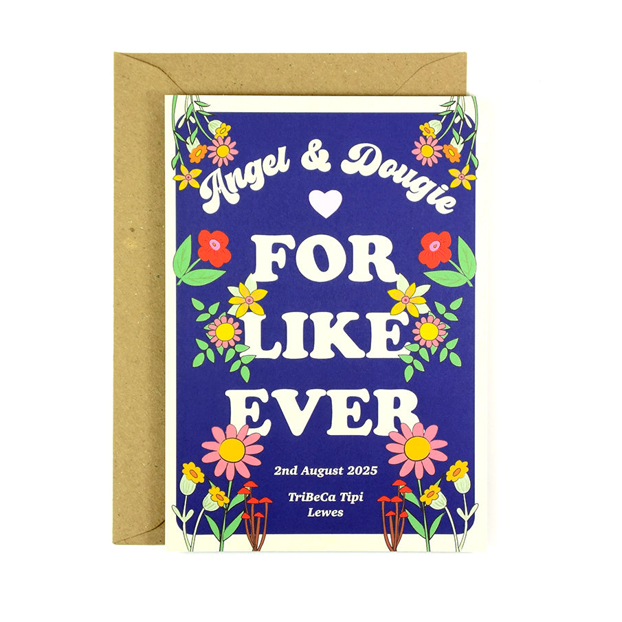 Funky Floral Wedding Invitation