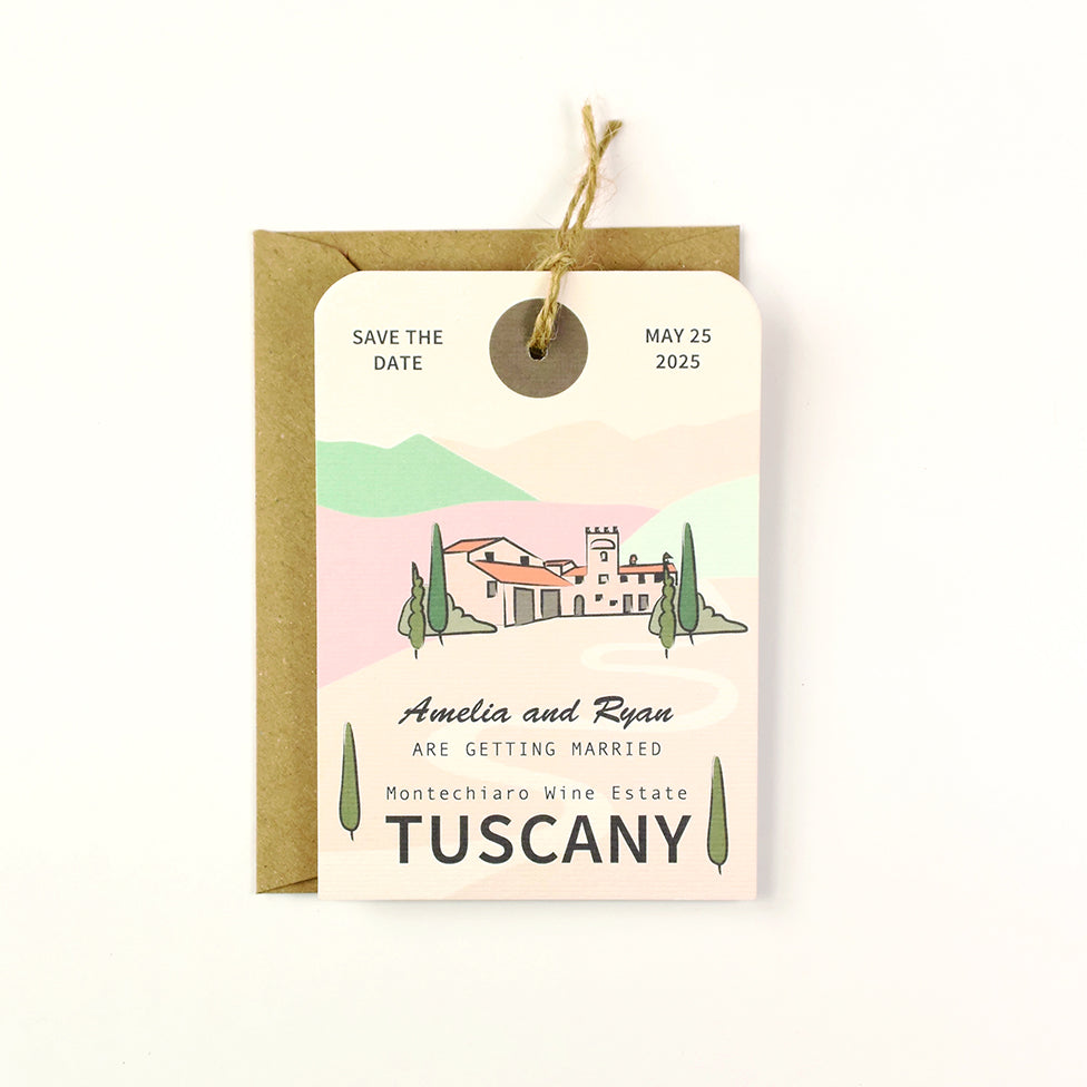 Bespoke Wedding Venue Illustration Save the Date