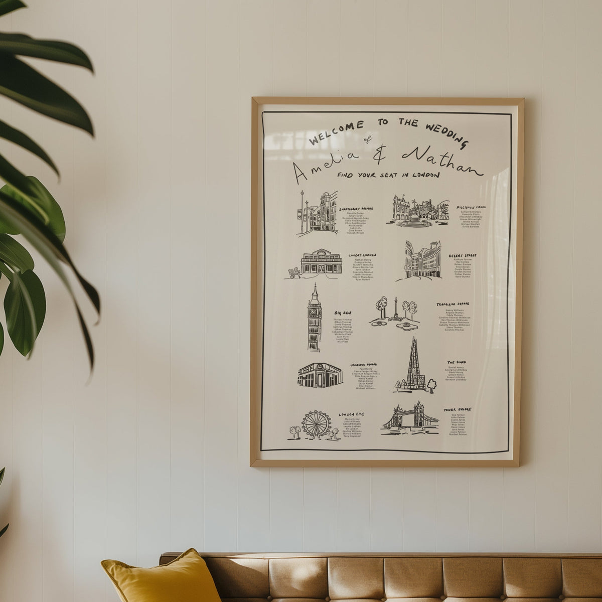 Table Plan with Bespoke Illustrated Places