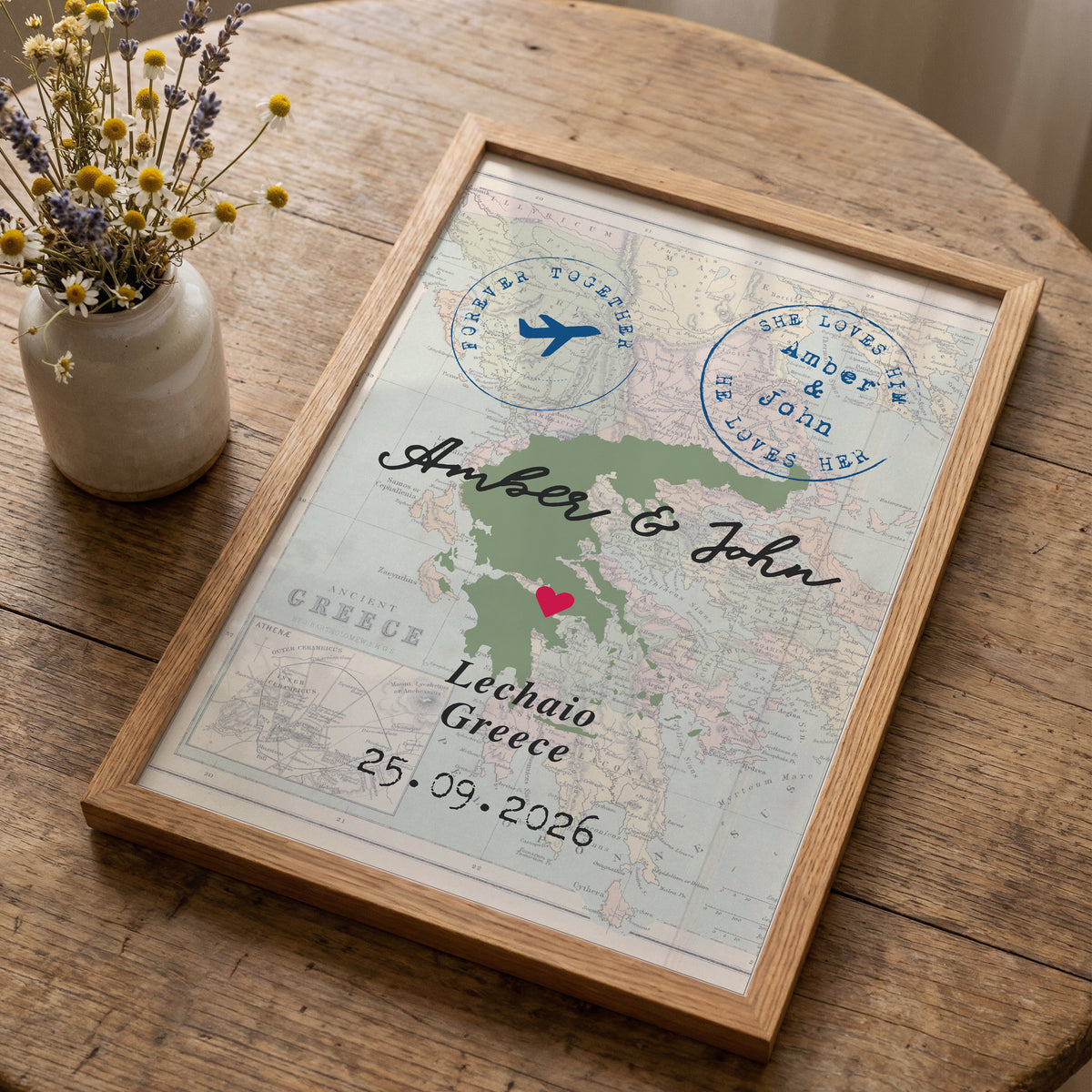 Personalised Map Print Wedding Gift