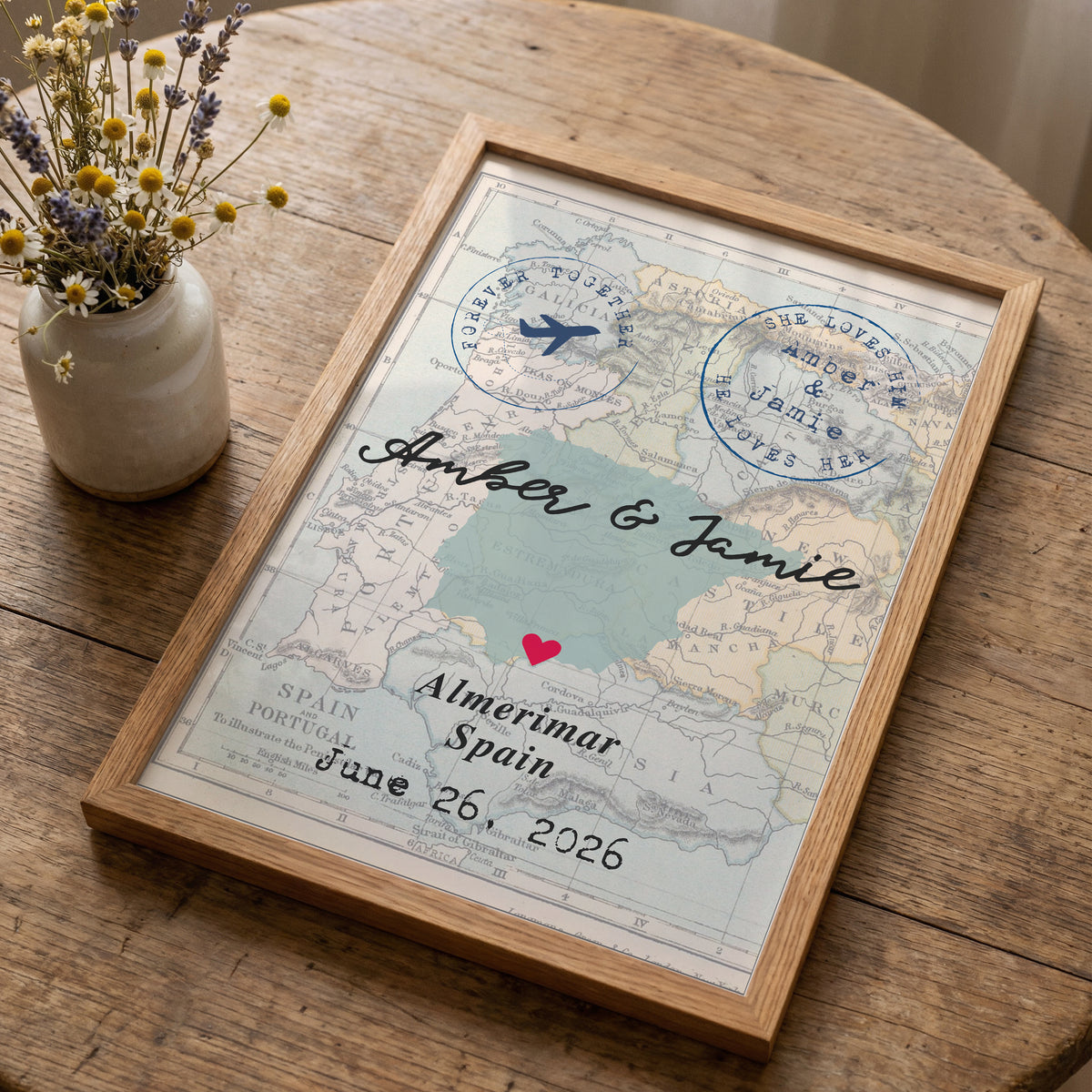 Personalised Map Print Wedding Gift