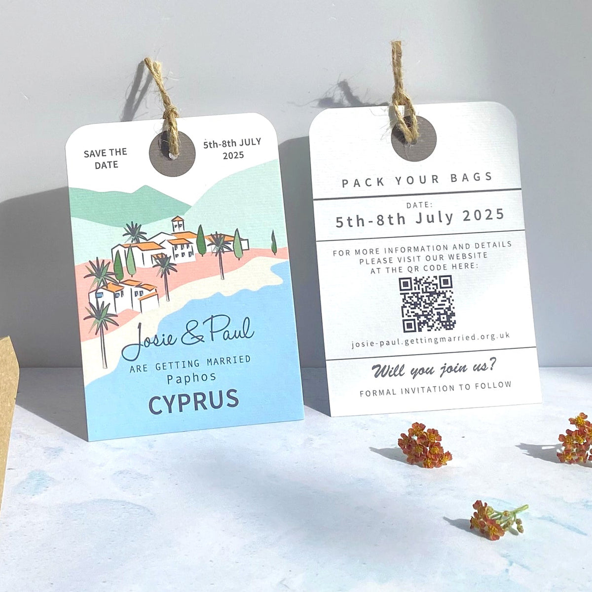 Cyprus Luggage Tag Save the Date