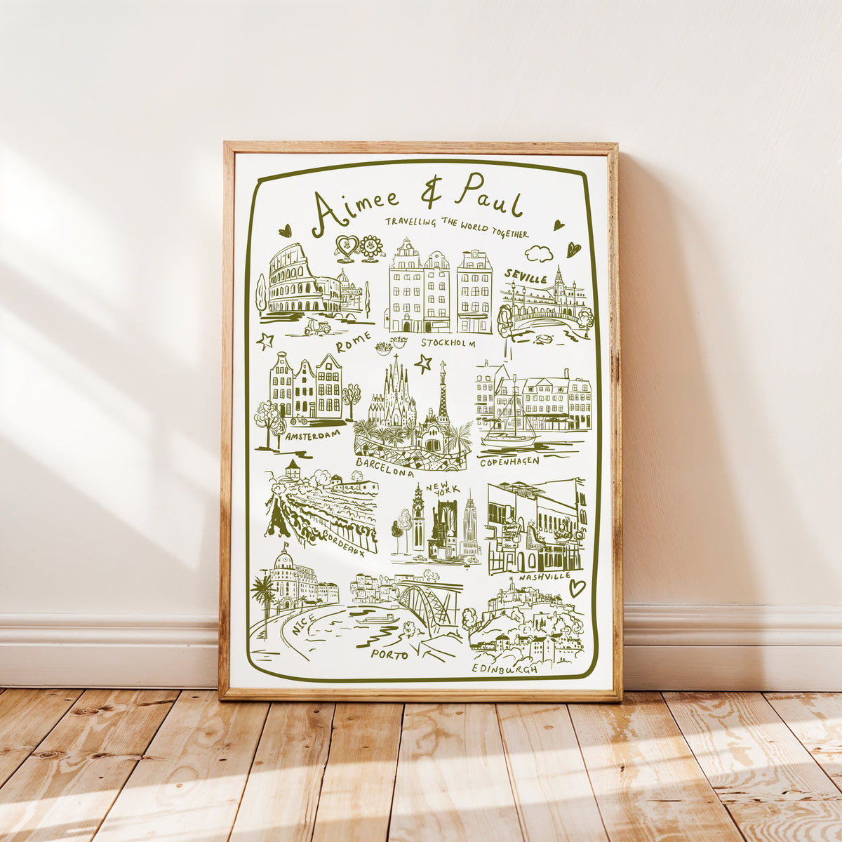 Bespoke Illustrative Travel Memories Print