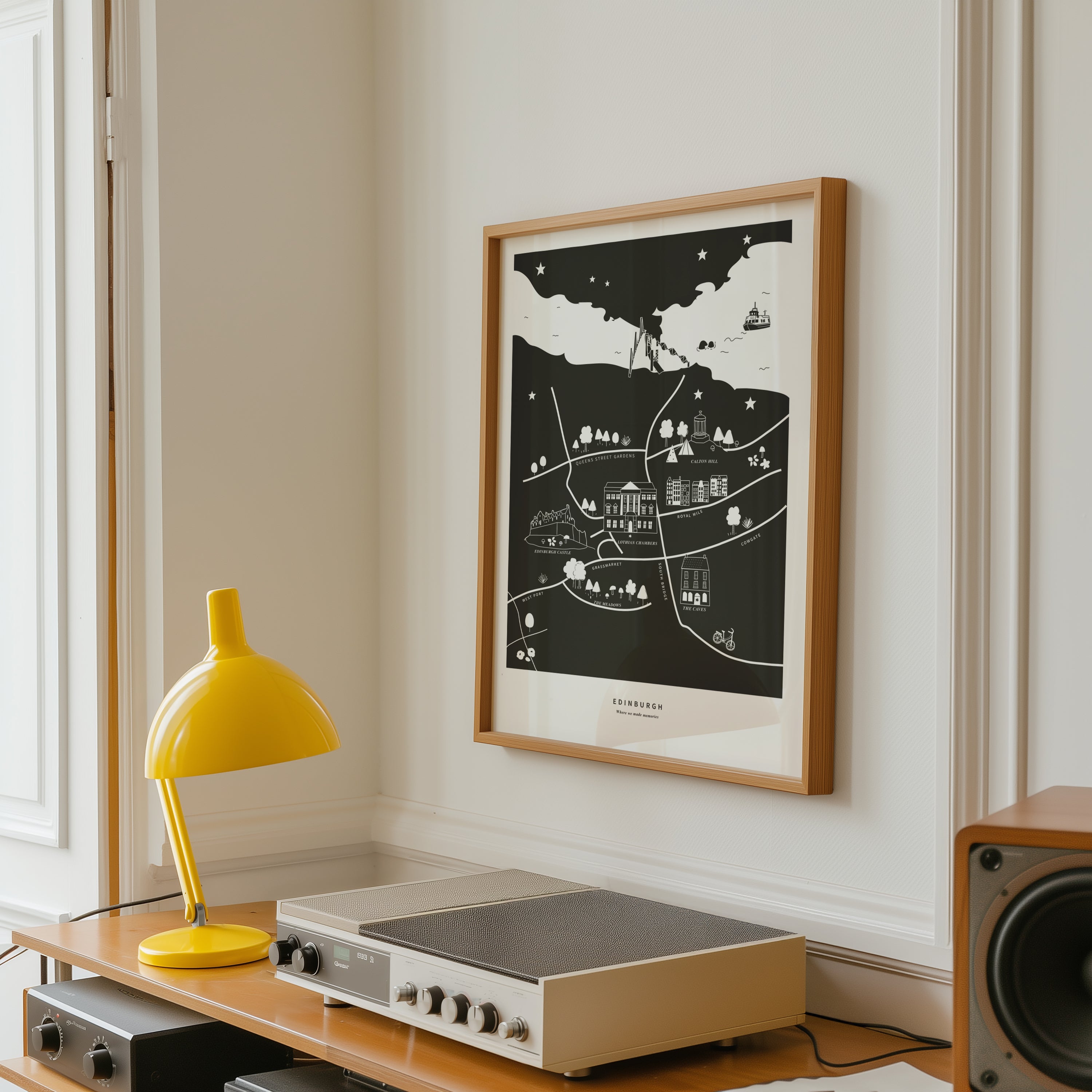 Edinburgh Travel Illustrated Poster Personalised