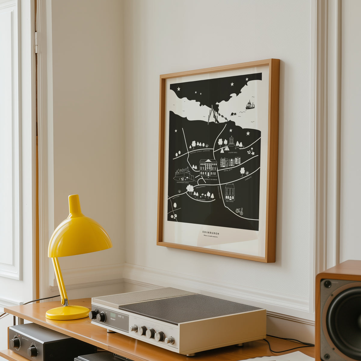 Edinburgh Travel Illustrated Poster Personalised