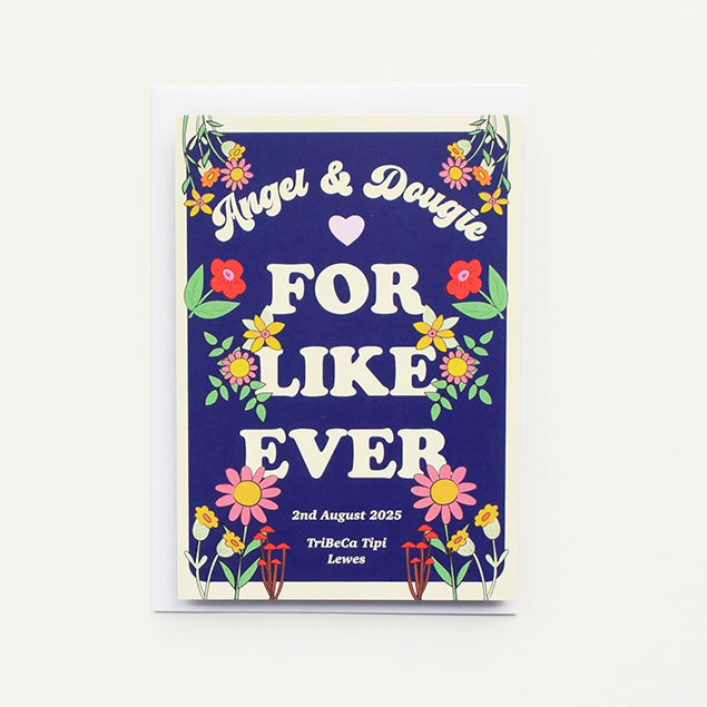 Funky Floral Wedding Invitation