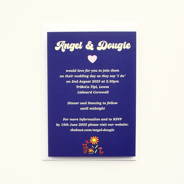 Funky Floral Wedding Invitation