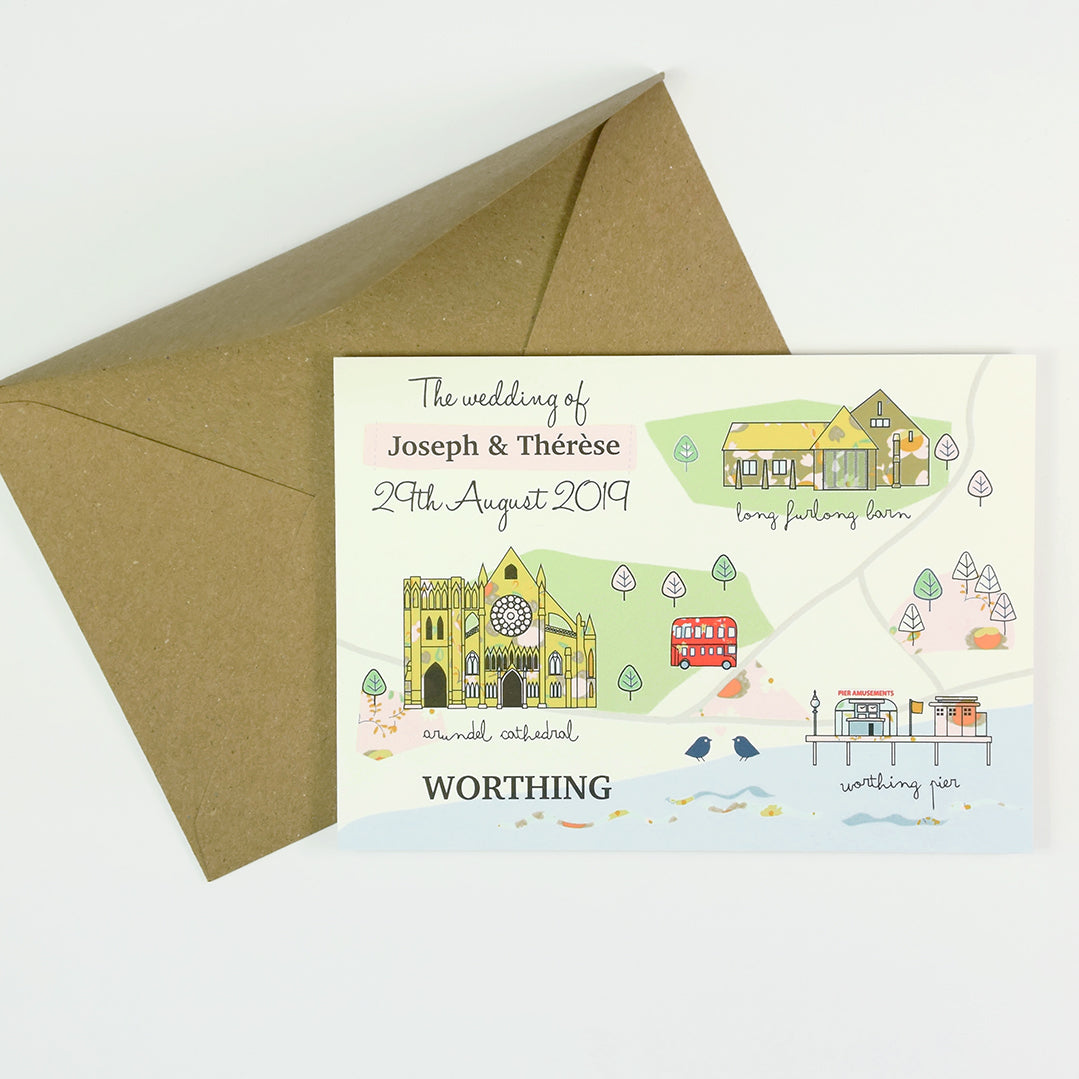 Illustrated Bespoke Map Invitation