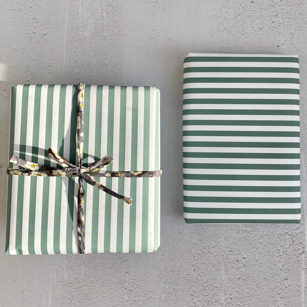 Green  Stripe Paper Fibre 450 x 320mm Size Wrapping/Patterned Paper Sheet