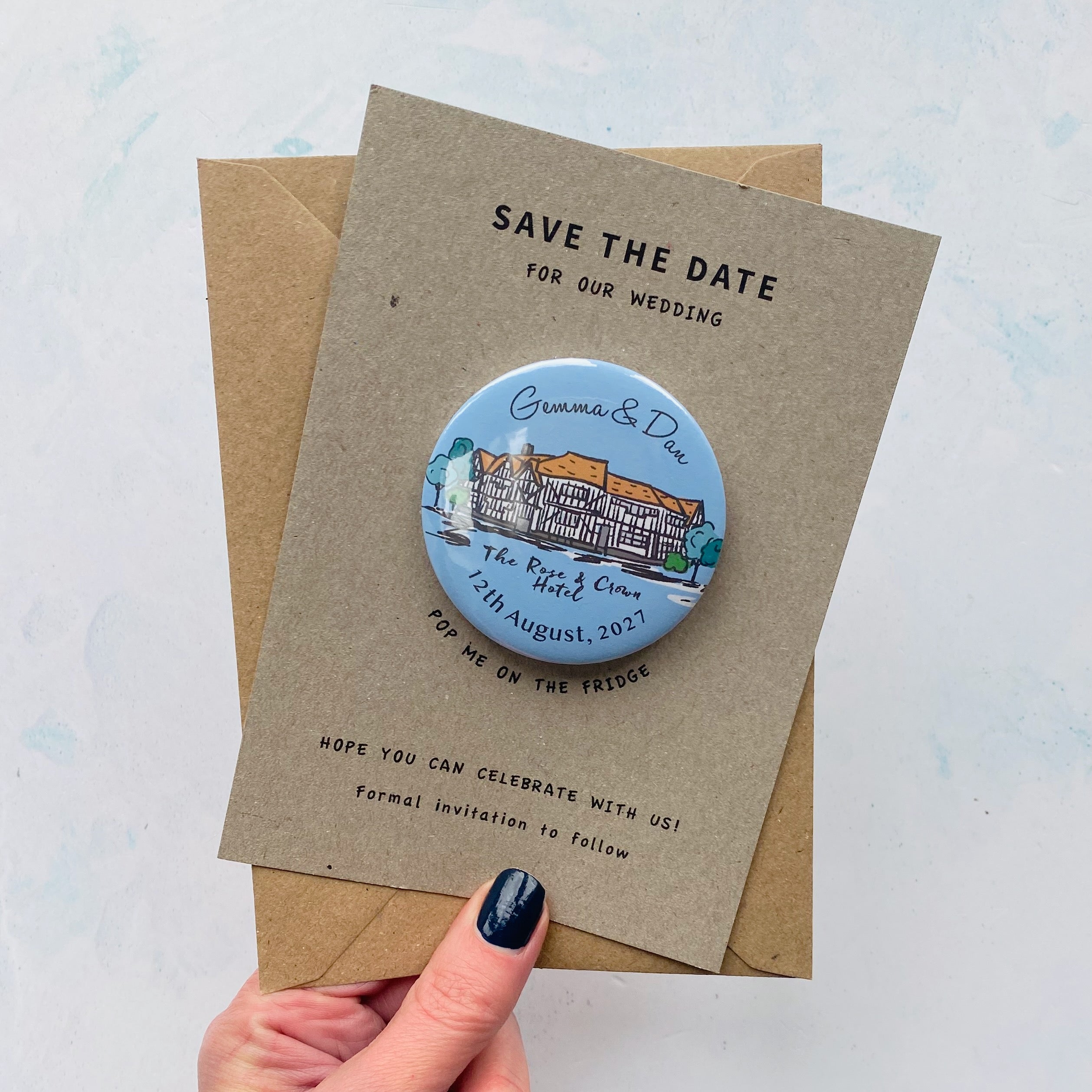 Hand-drawn Bespoke Venue Illustration Save the Date