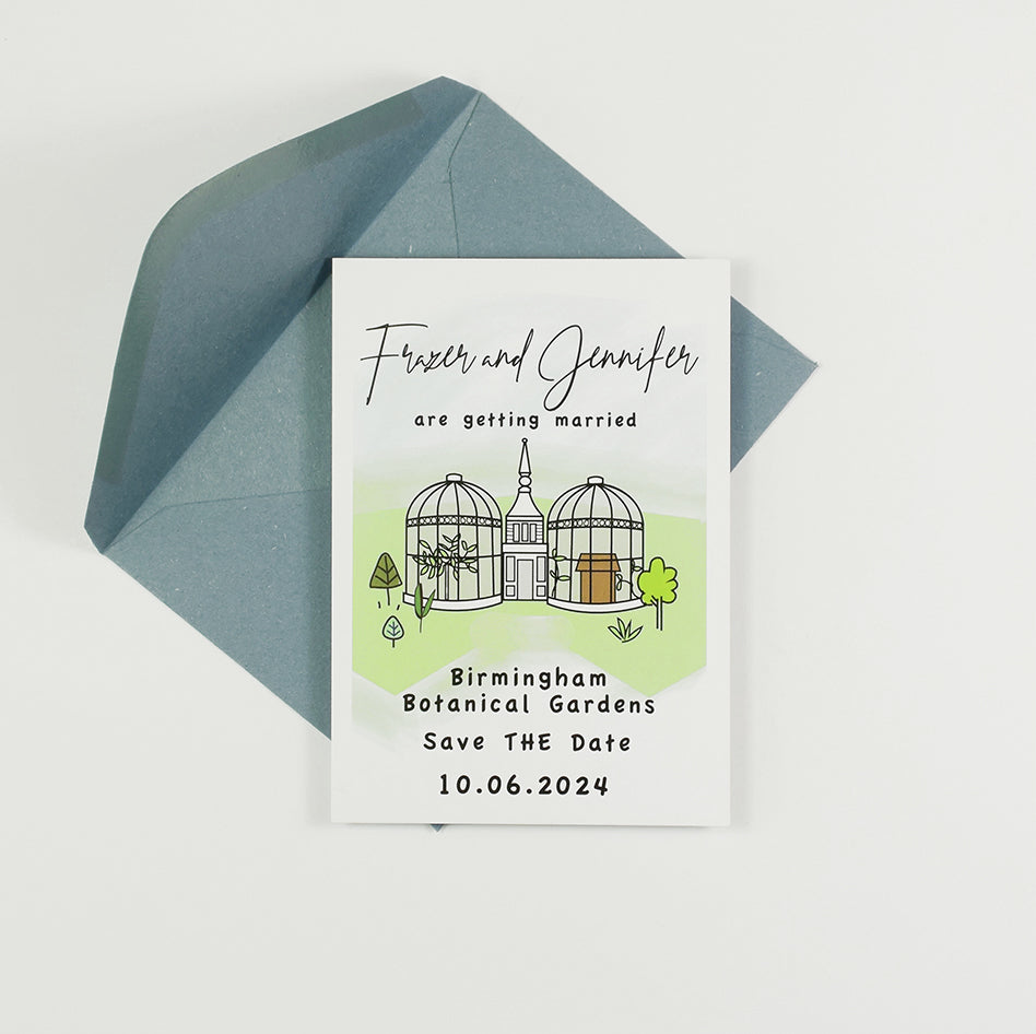 A7 Bespoke Venue Illustration Postcard  Save The Date
