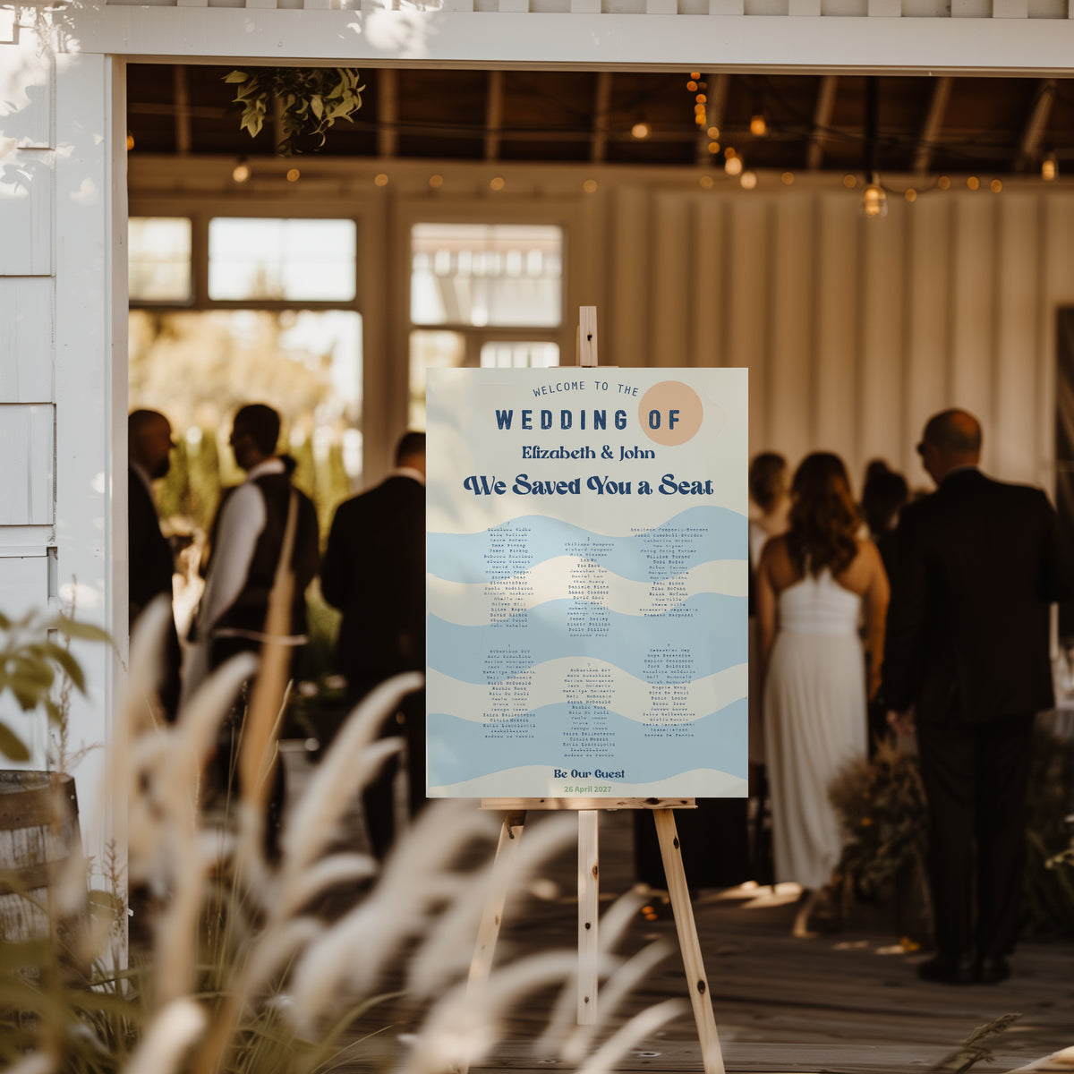 Fun Beach Colourful Style Wedding Invitation