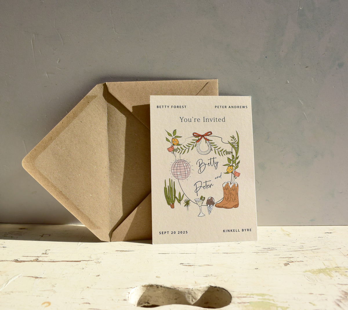 Monogram Style Wedding Invitation