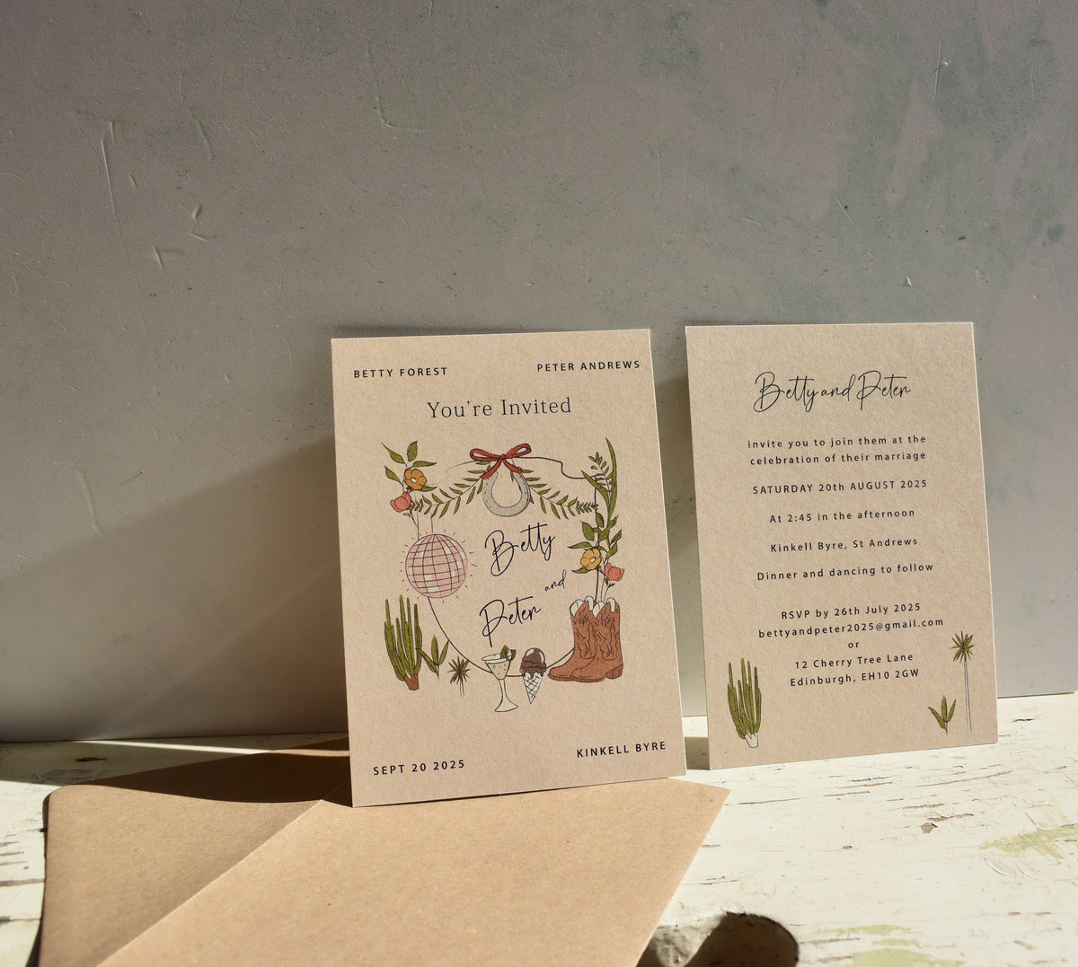 Monogram Style Wedding Invitation