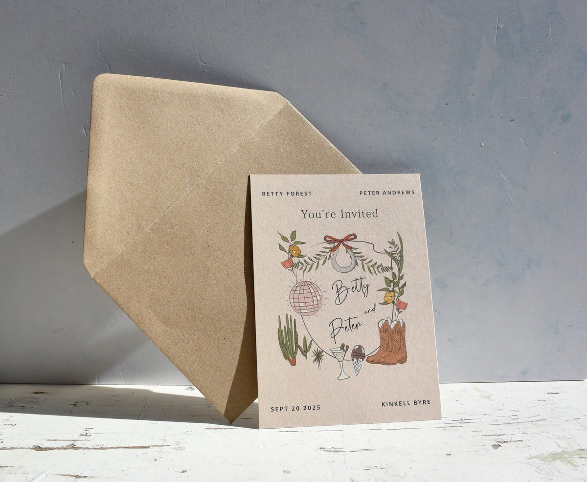 Monogram Style Wedding Invitation