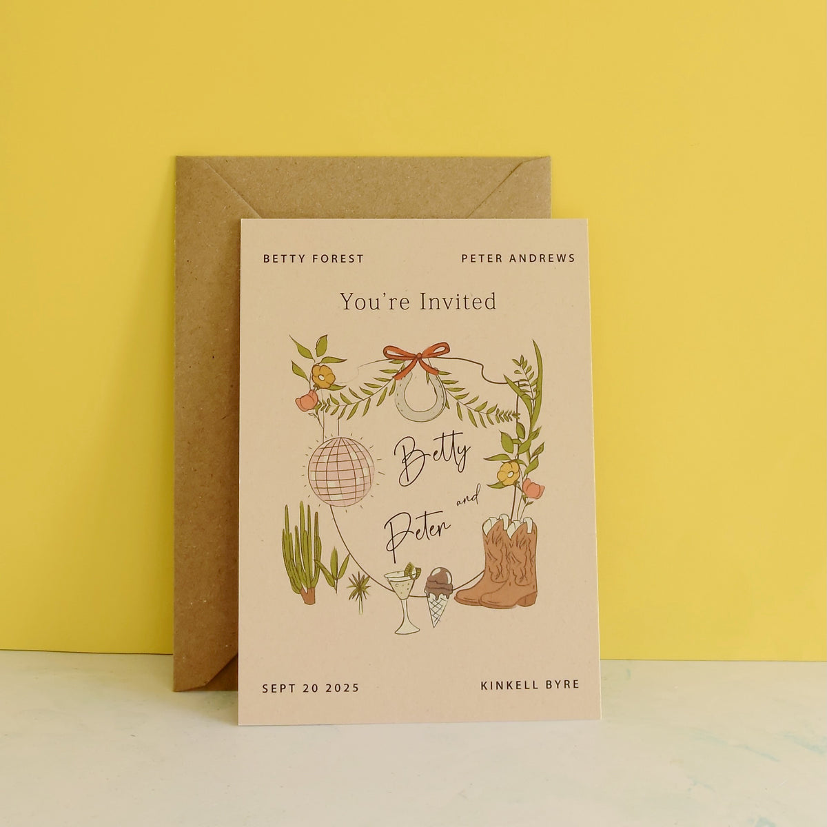 Monogram Style Wedding Invitation