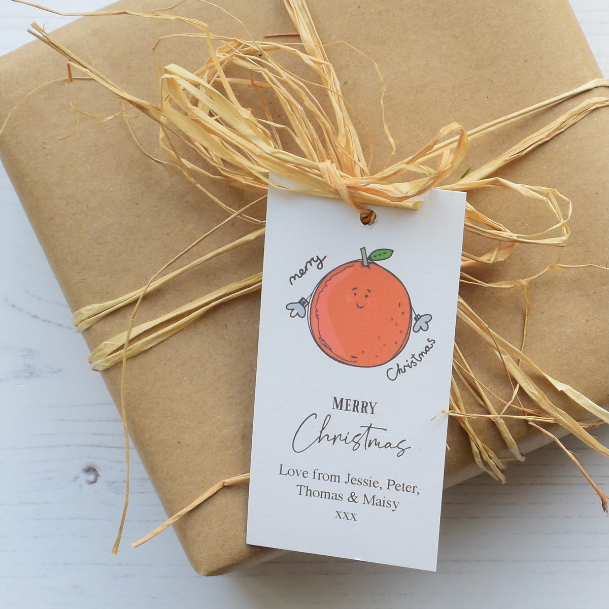 10 Personalised Christmas Satsuma Christmas Gift Tags