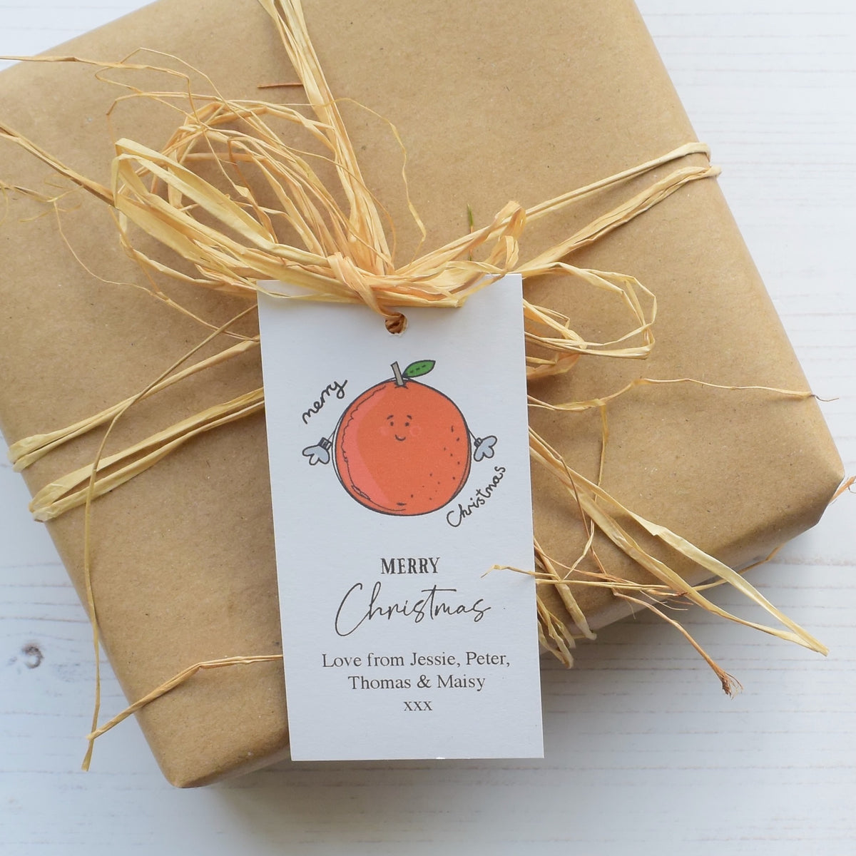 10 Personalised Christmas Satsuma Christmas Gift Tags