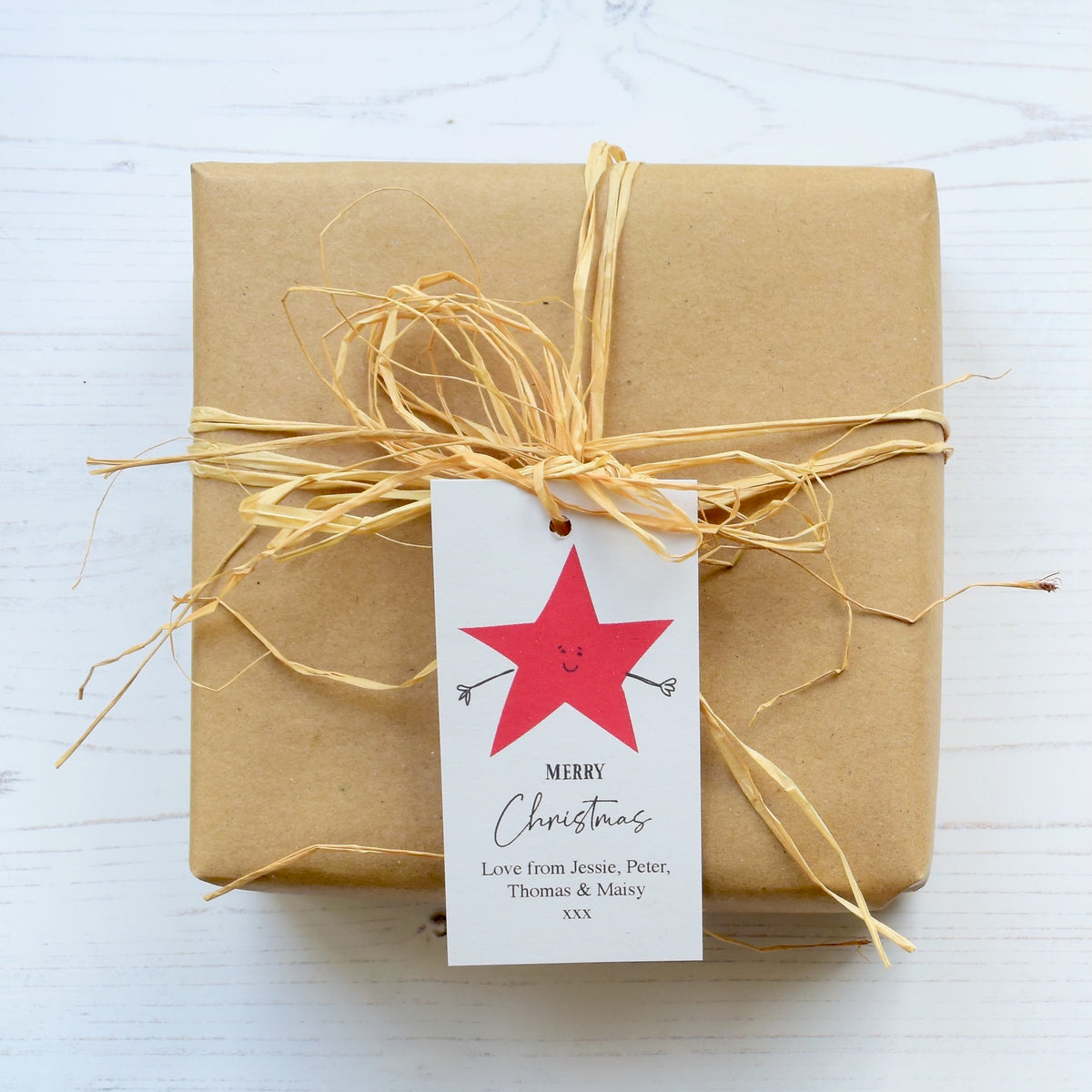 10 Personalised Christmas Star Christmas Gift Tags