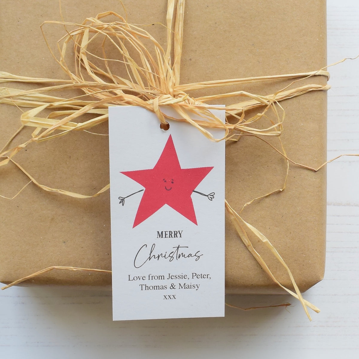 10 Personalised Christmas Star Christmas Gift Tags