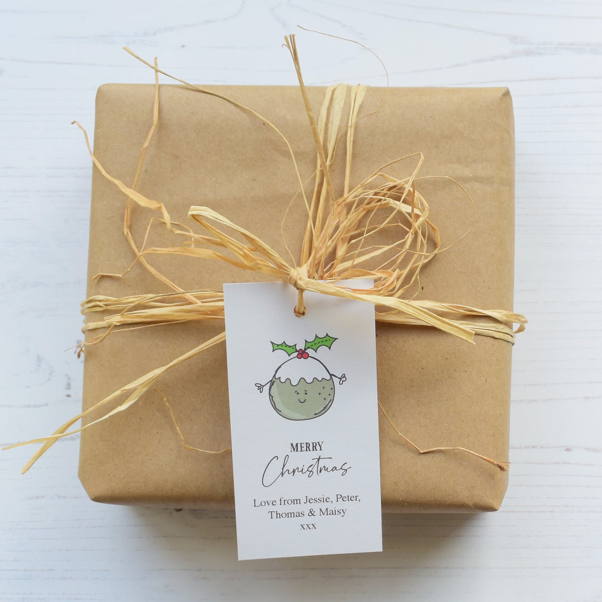 10 Personalised Christmas Pudding Christmas Gift Tags