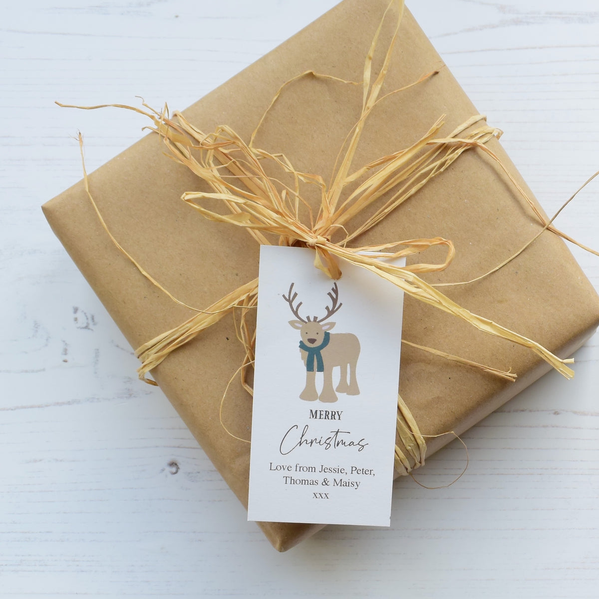 10 Personalised Reindeer Christmas Gift Tags