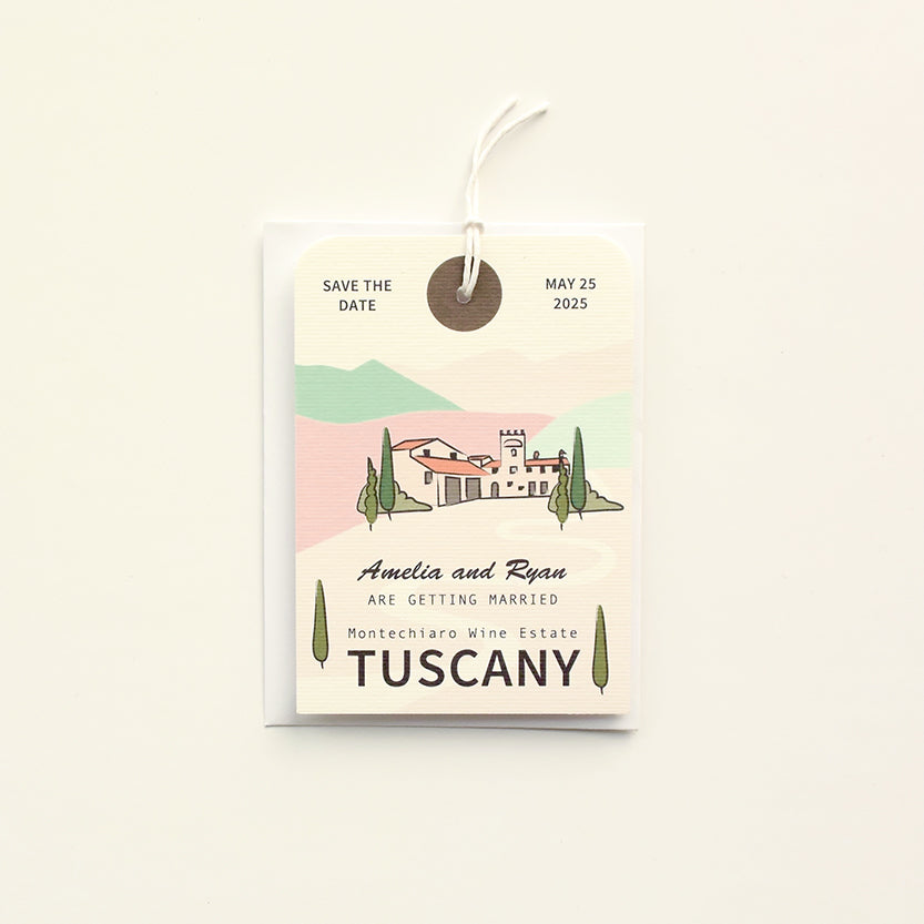 Bespoke Wedding Venue Illustration Save the Date
