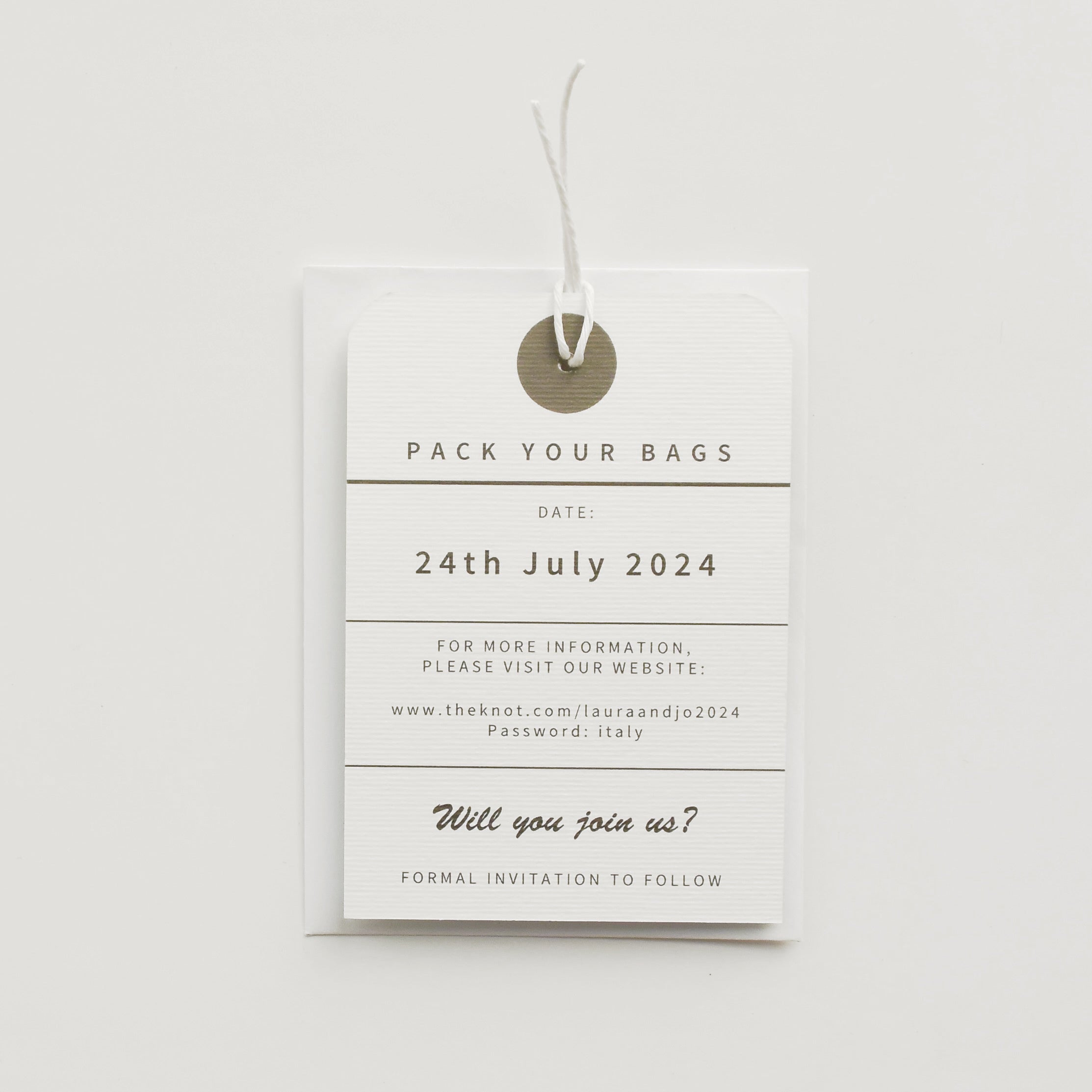 Sorrento Illustration Luggage Tag Save The Date