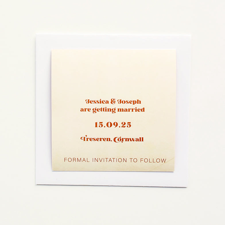 Retro Style Venue Illustration Save the Date