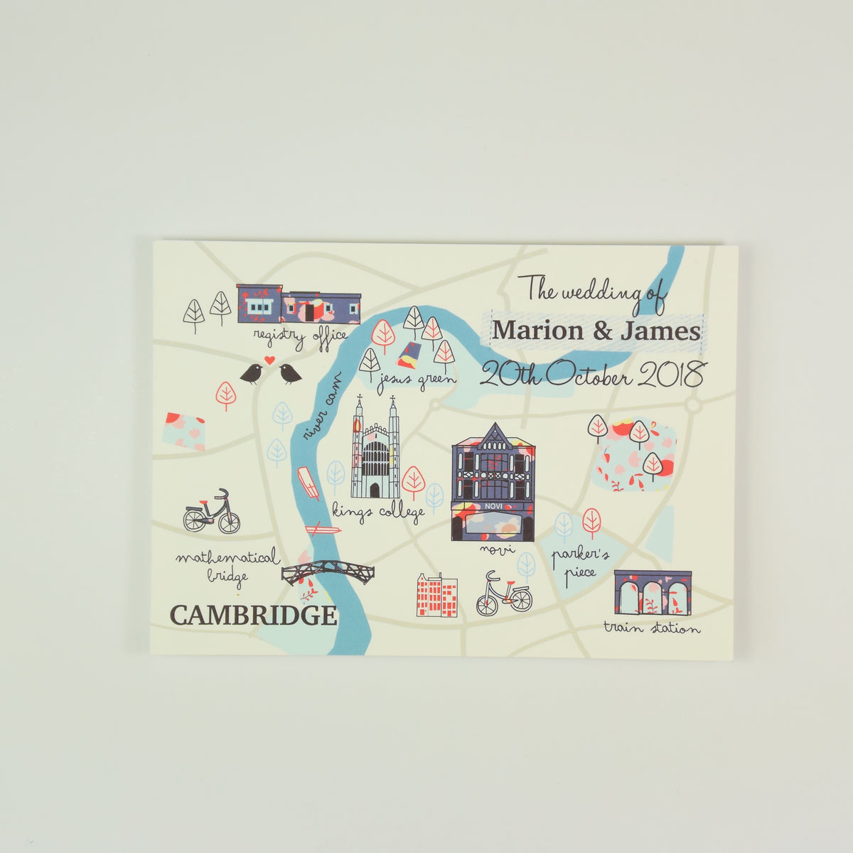 Illustrated Bespoke Map Invitation - (Cambridge)
