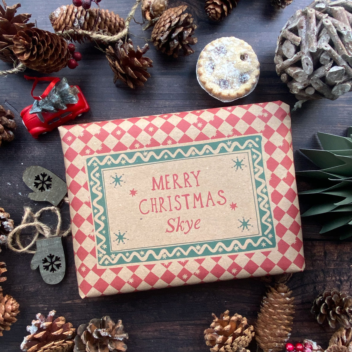 Christmas Personalised Paper Fibre Manilla Kraft Wrapping Paper