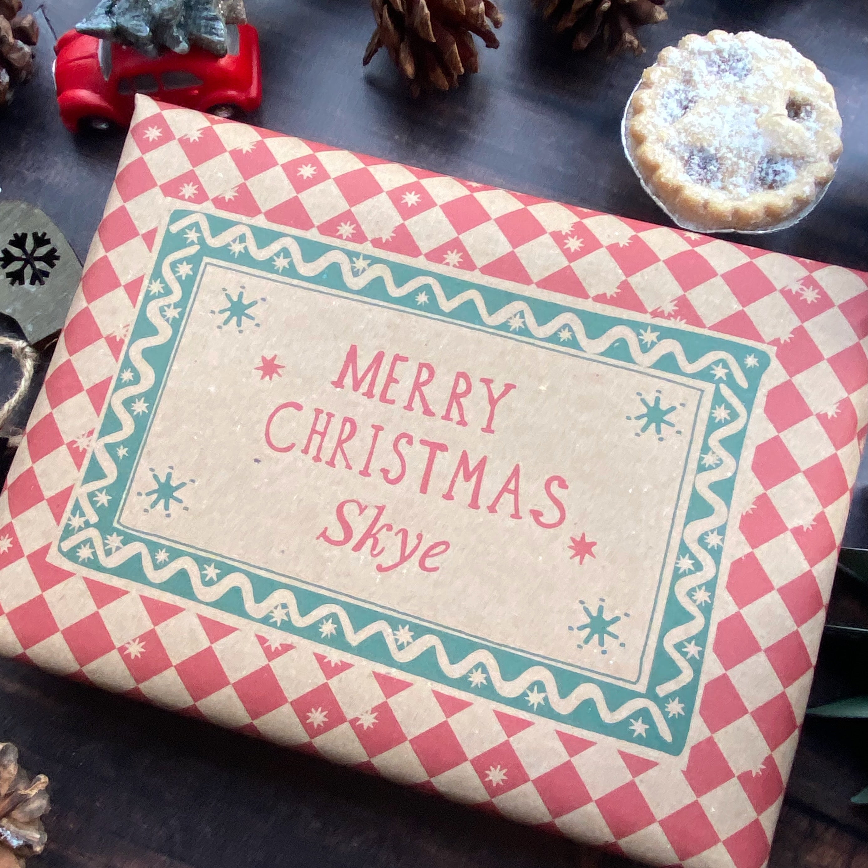 Christmas Personalised Paper Fibre Manilla Kraft Wrapping Paper