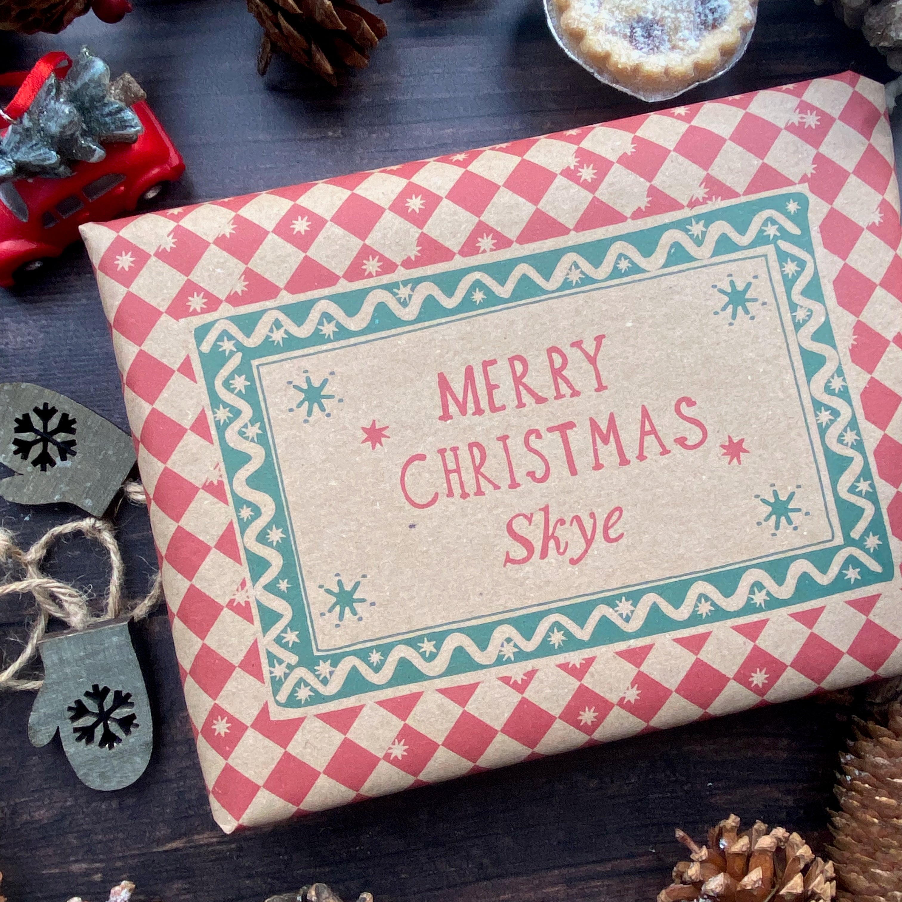 Christmas Personalised Paper Fibre Manilla Kraft Wrapping Paper