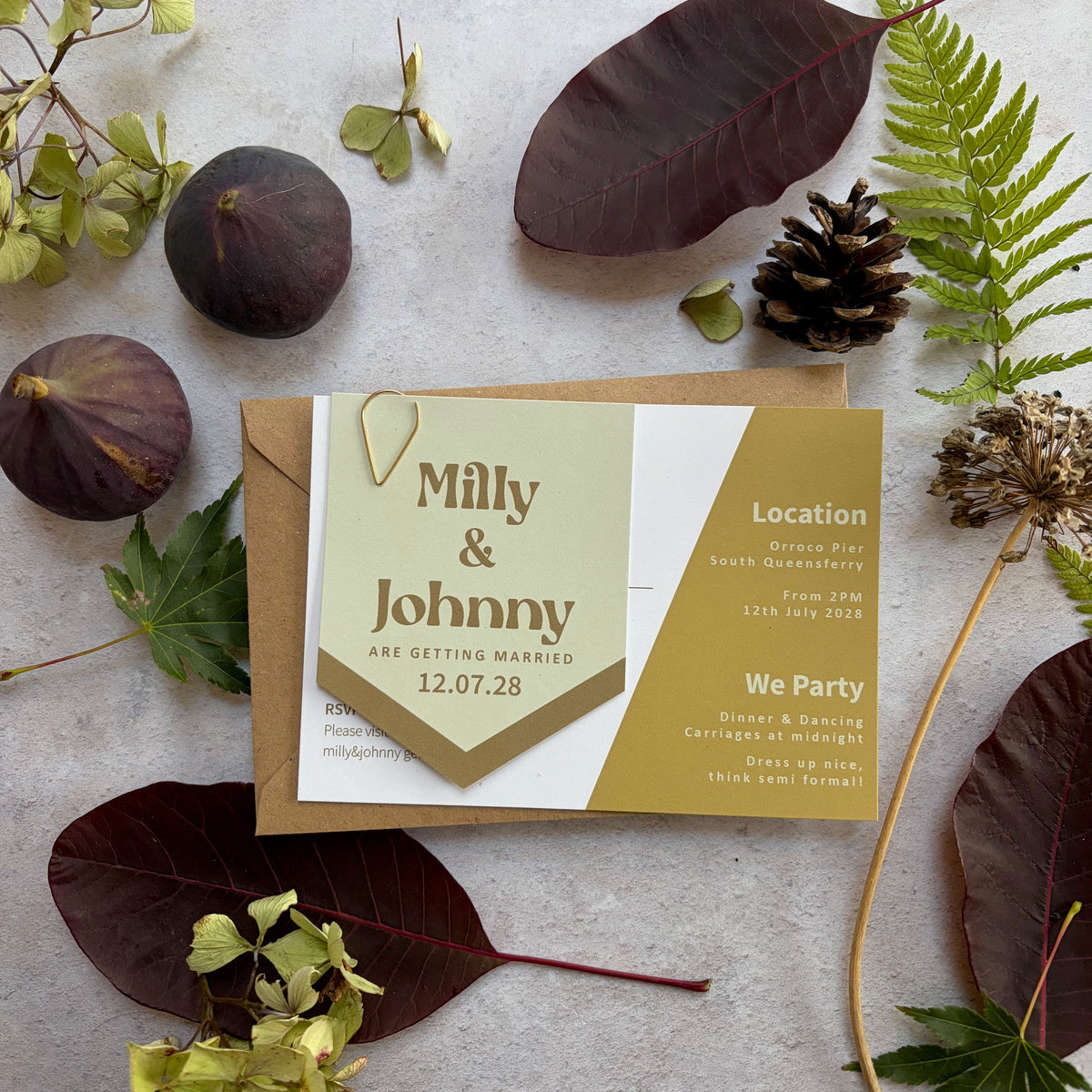 Banner Style Wedding Invitation