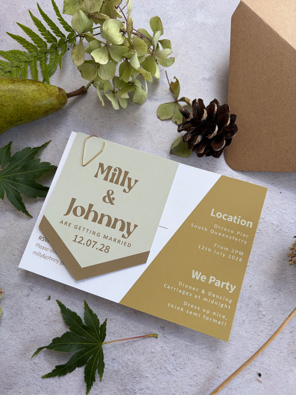 Banner Style Wedding Invitation