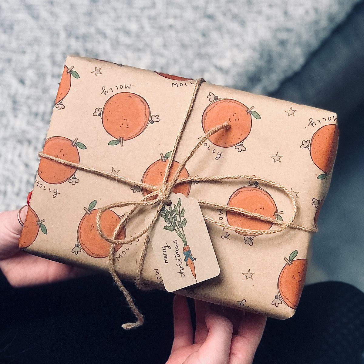 Personalised Fun Satsuma Christmas Wrapping Paper
