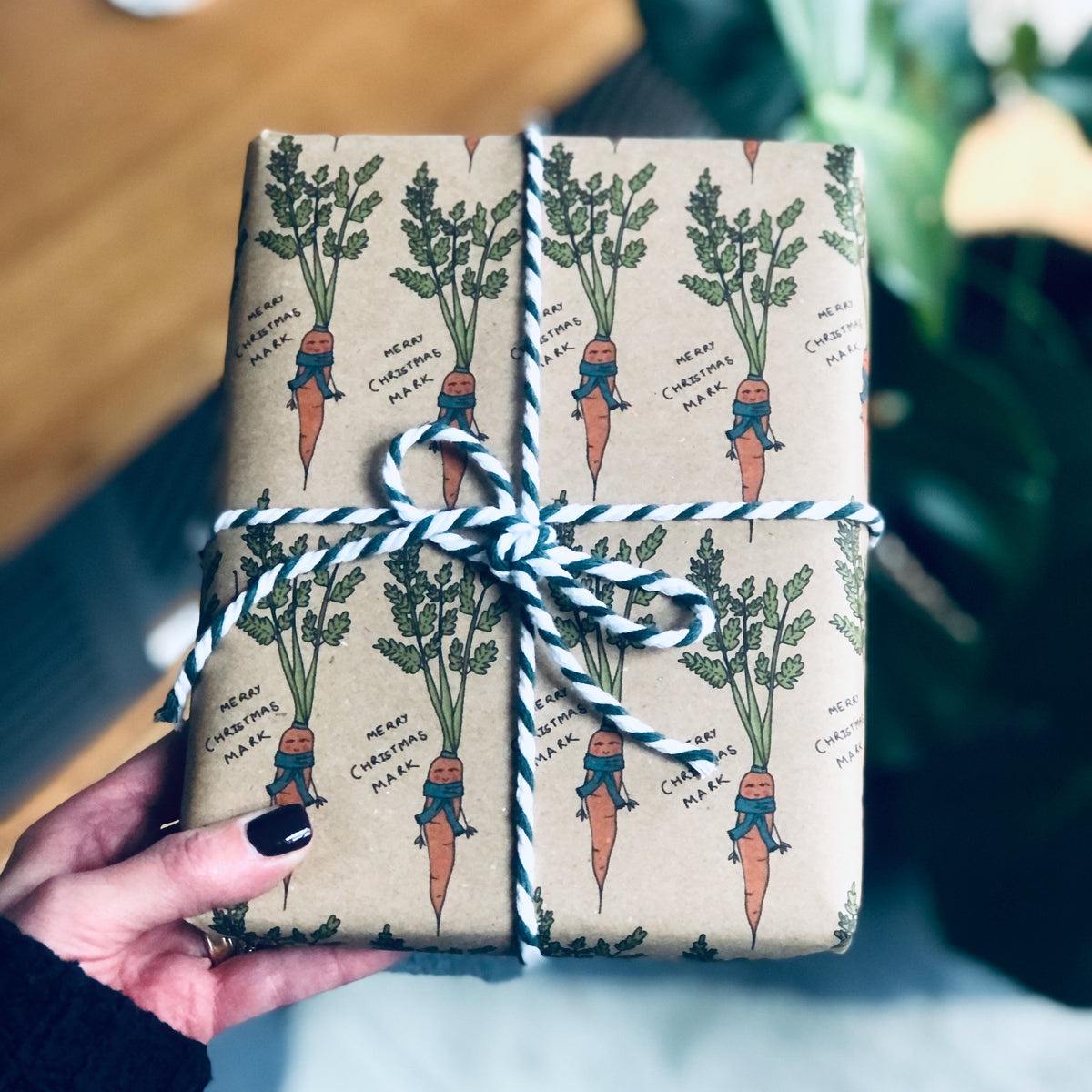 Personalised Carrot Christmas Wrapping Paper