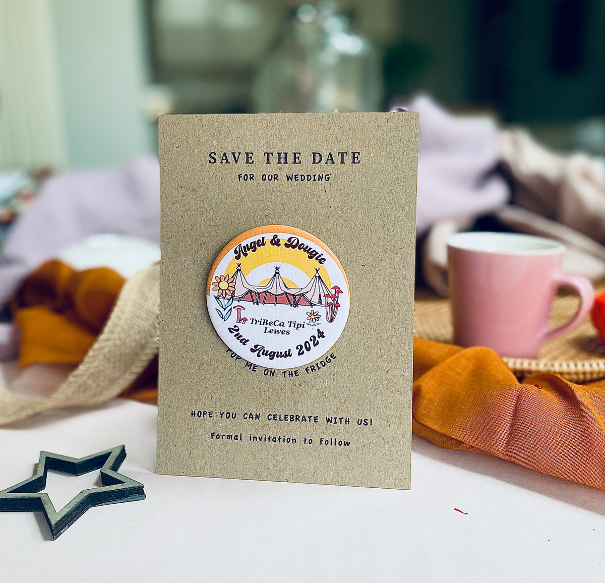 Retro Tipi Magnet Save the Date