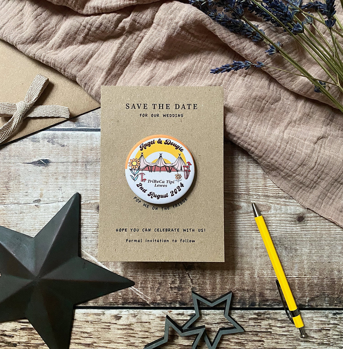 Retro Tipi Magnet Save the Date