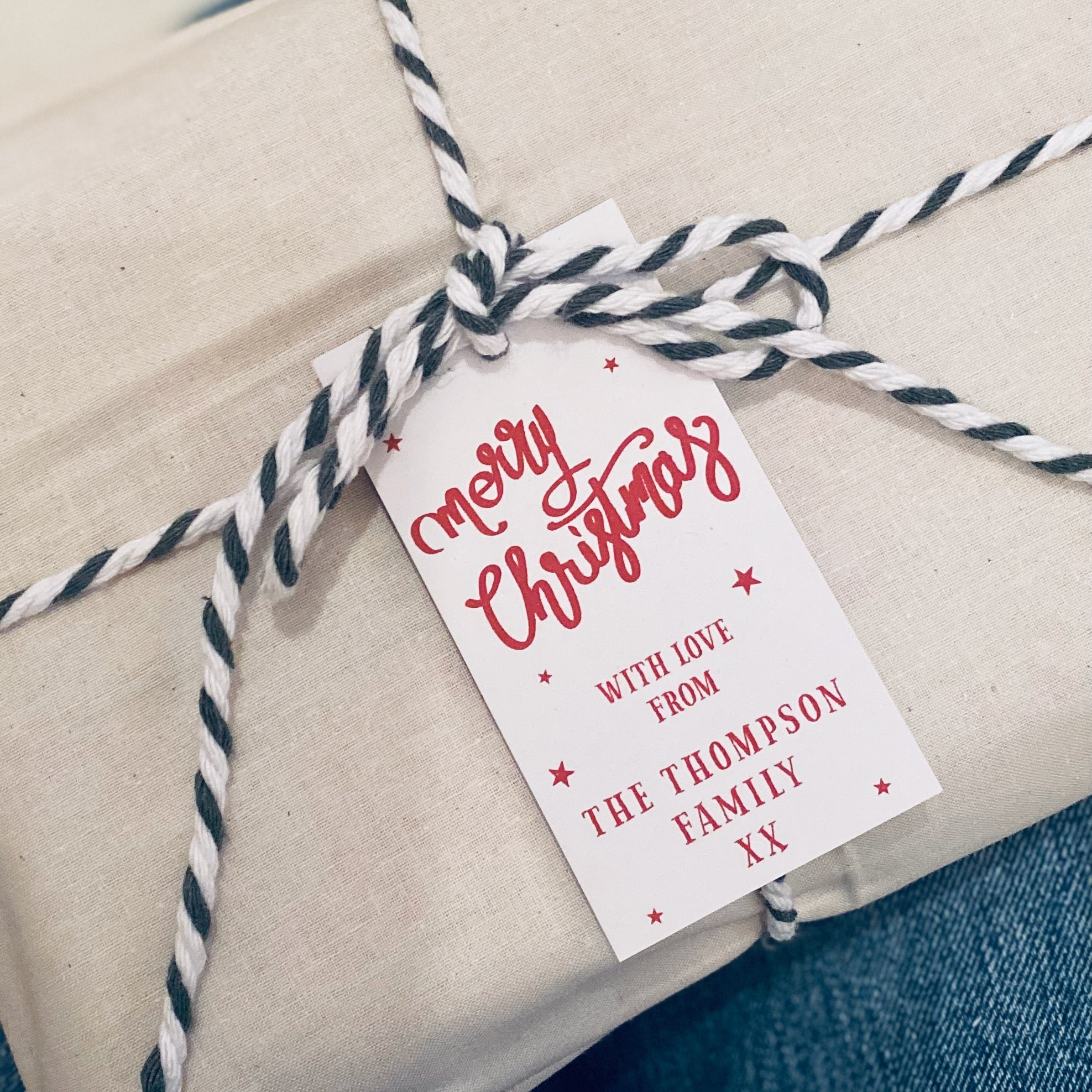 10 Personalised 'Merry Christmas' Christmas Gift Tags