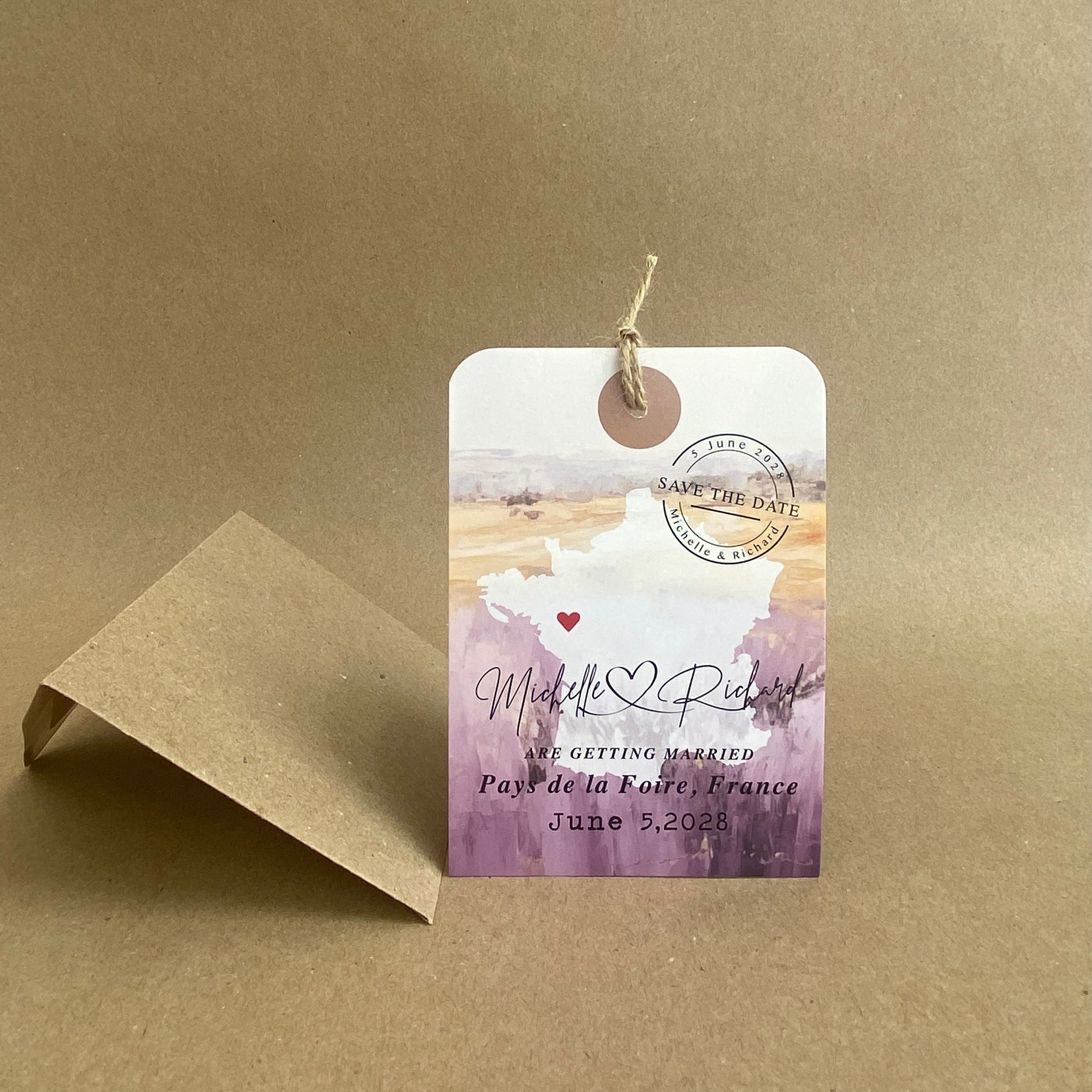 Luggage Tag with wooden heart - Landscape