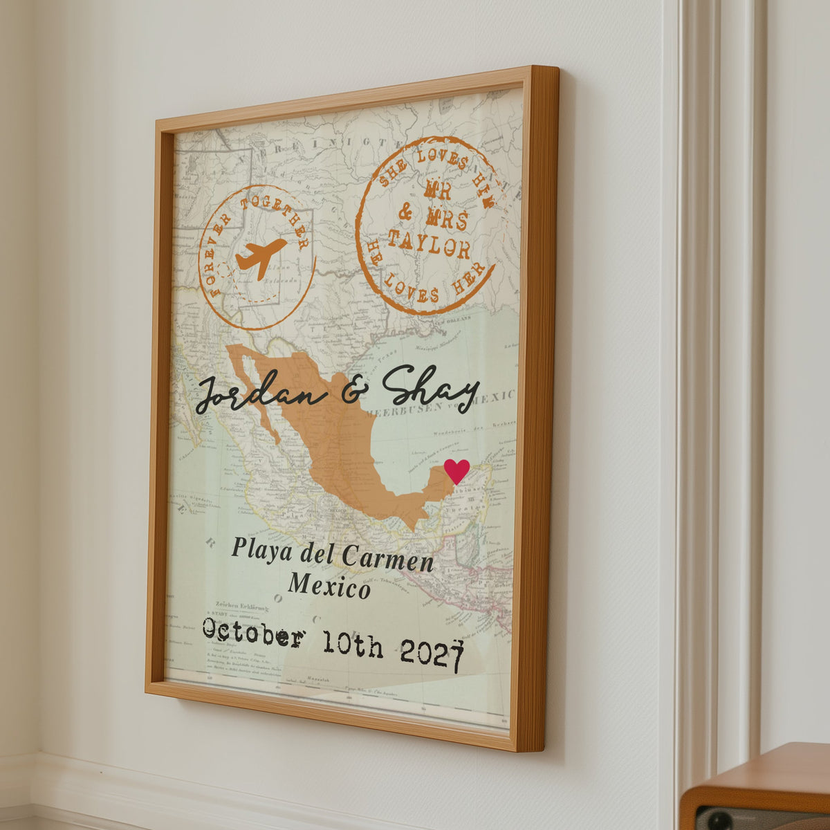 Personalised Map Print Wedding Gift