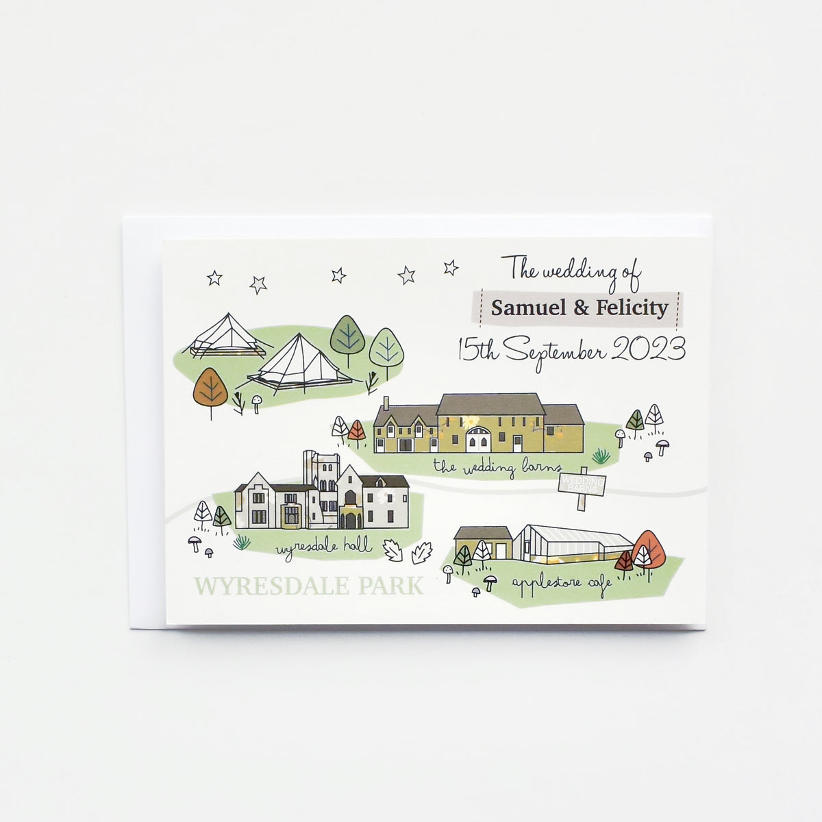 Illustrated Bespoke Map Invitation - (autumn)