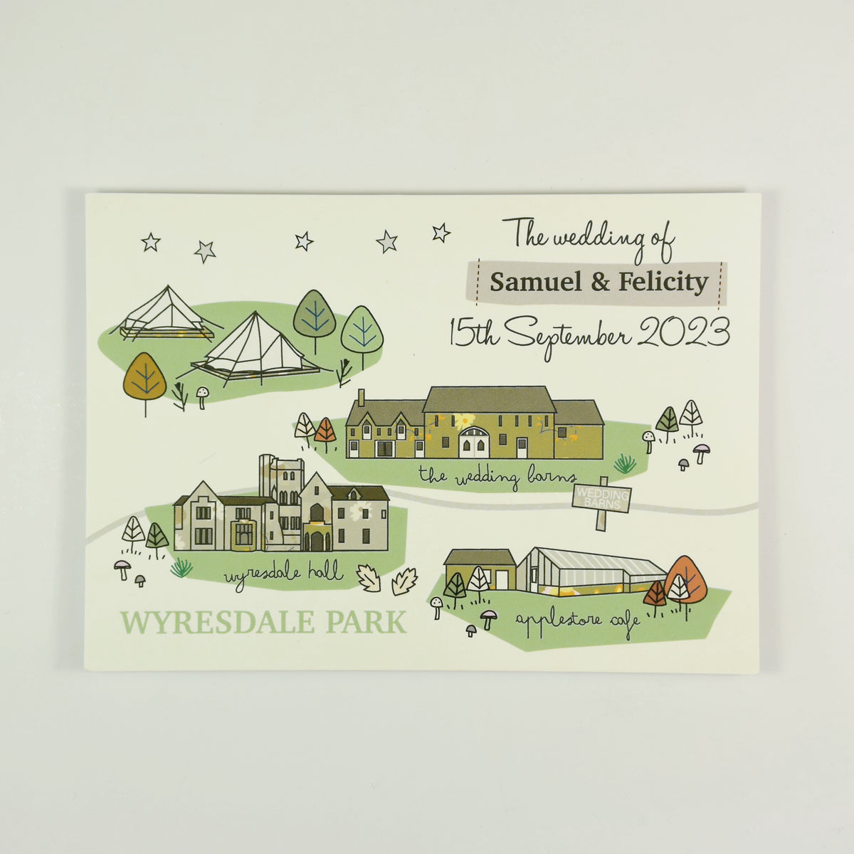 Illustrated Bespoke Map Invitation - (autumn)