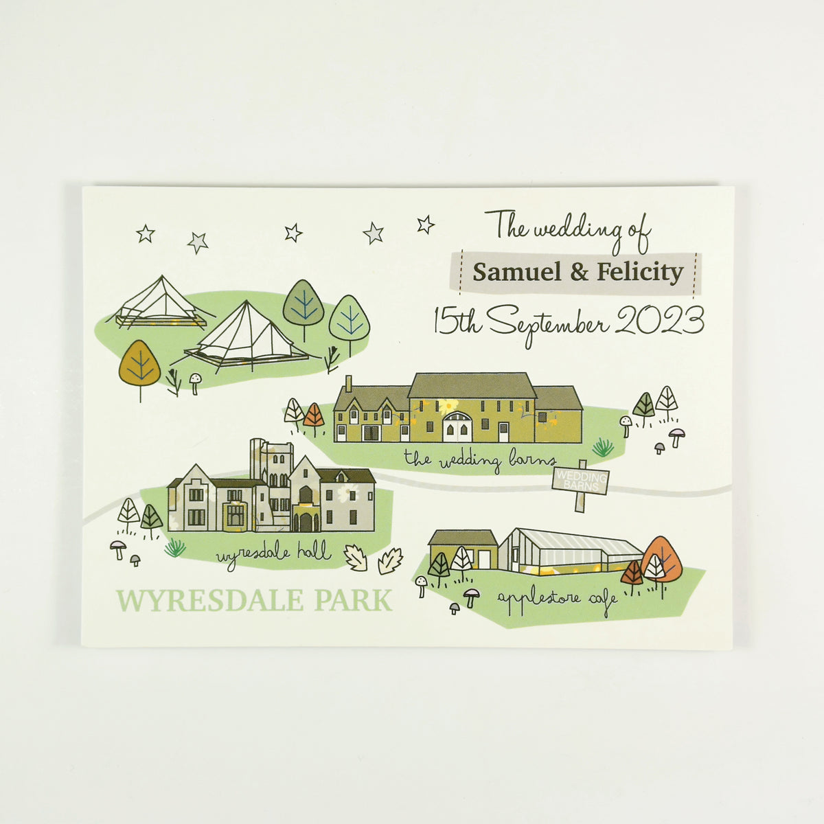 Illustrated Bespoke Map Invitation - (autumn)