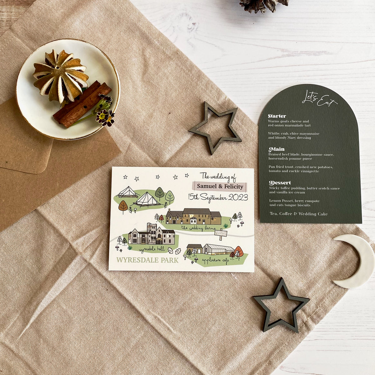 Illustrated Bespoke Map Invitation - (autumn)